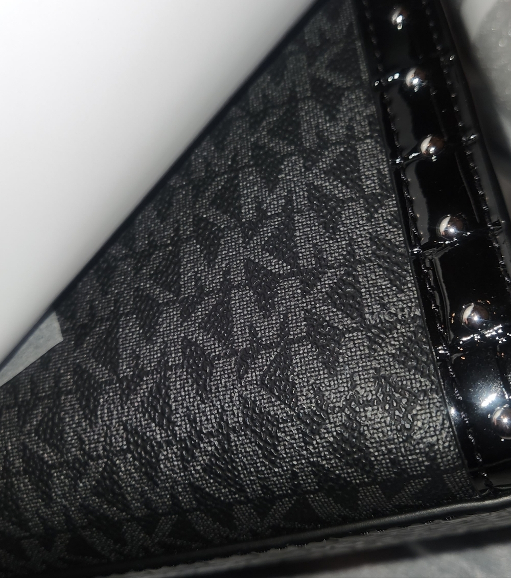Michael Kors Black and Gray Leopard Print Shoulder Bag - Picture 5 of 8